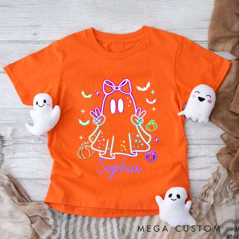 Personalized Kids Halloween Neon T-Shirt Halloween Toddler Tee
