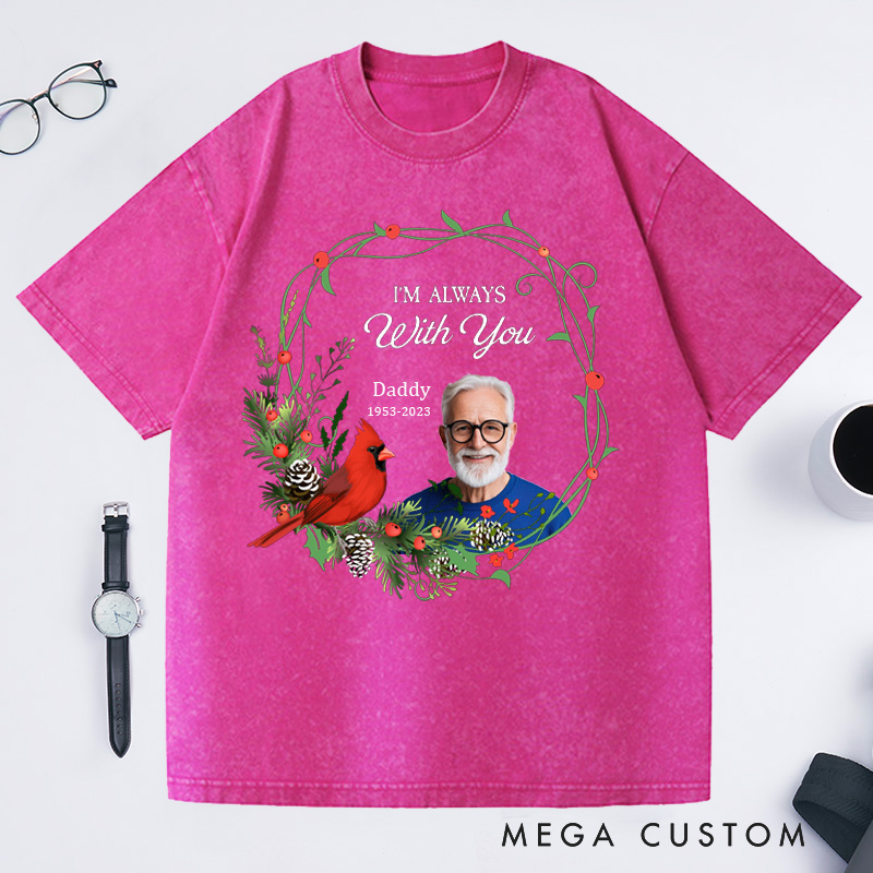 Personalized Memorial Photo Washed T-Shirt Custom Remembrance T-Shirt in Loving Memory Tee Funeral Shirt with Picture