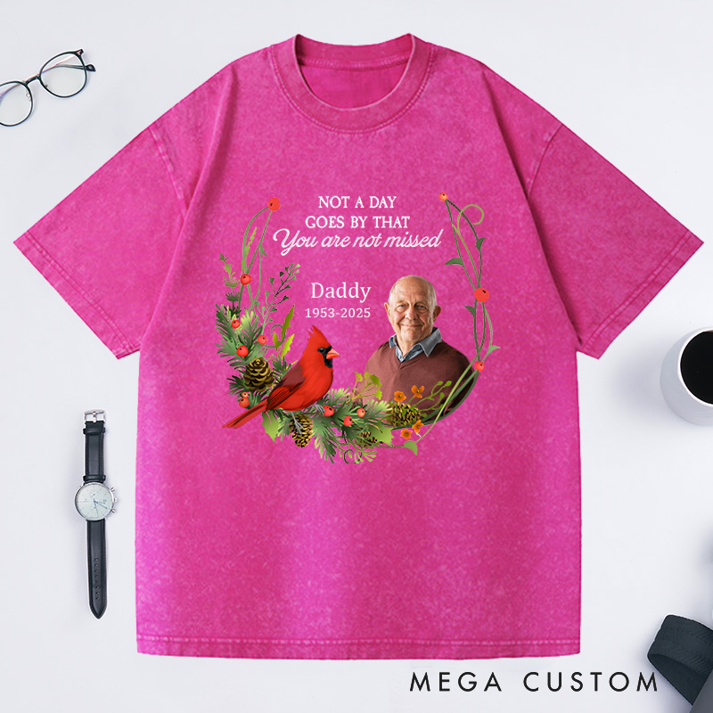 Personalized Memorial Washed T-Shirt in Loving Memory Shirt Rest in Peace Shirt Custom Memorial Photo T-Shirt Bereavement Gift 