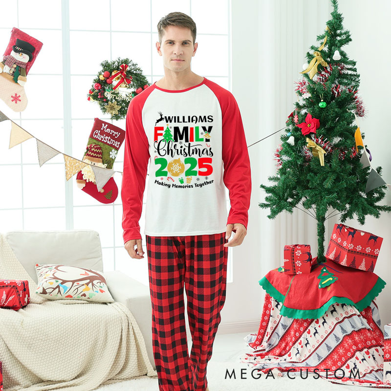 Personalized Family Christmas 2025 Adult Pajamas Custom Name Housewarming Holiday Sleepwear Festive New Home Loungewear for Family