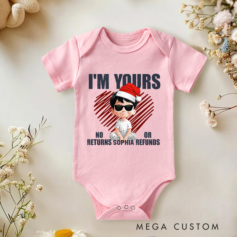 Personalized Adorable Holiday Humor with Playful Baby Ownership Statement for Festive Occasions Baby bodysuit