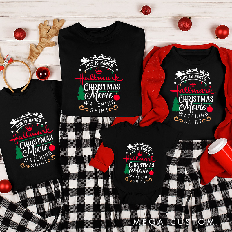 Personalized Classic Christmas Movie Inspired Movie Watching Christmas Family Matching Shirts Group Shirts Movie Holiday Shirt