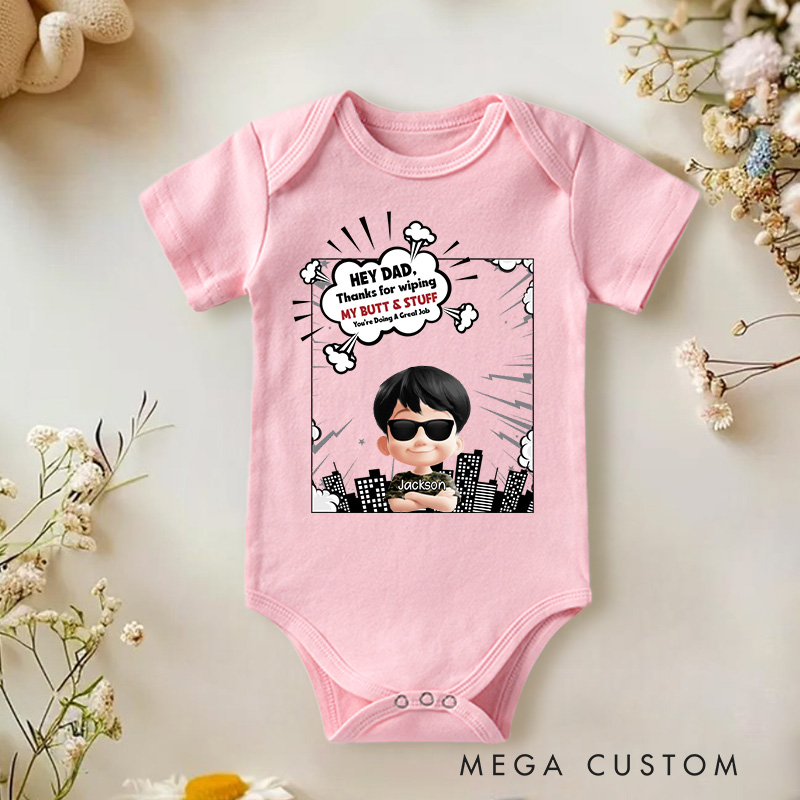 Personalized Quirky Baby Humor with Cool Character and Fun Illustration Theme Baby bodysuit