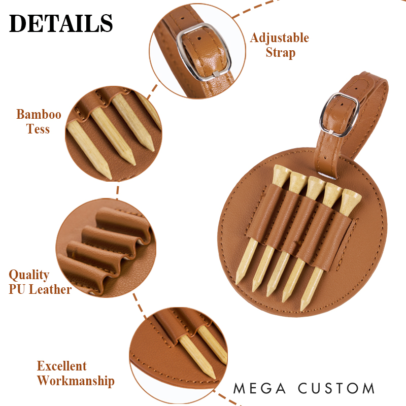 Personalized Leather Golf Bag Tag with Custom Name and Design  