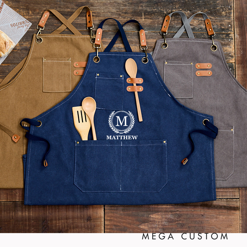 Personalized Gardening Apron with Name Green Planting Apron Gardening Apron with Pockets Outdoor Aprons Custom Gardener Gift 