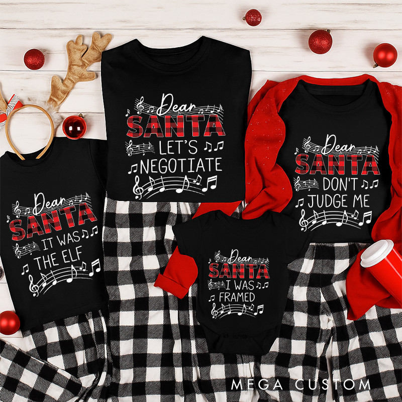 Personalized Family Matching Christmas Shirts Dear Santa Tee