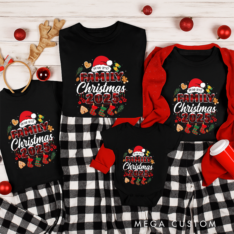 Personalized Family Matching Christmas Shirt Funny Family Christmas Tee Family Christmas Santa Tee