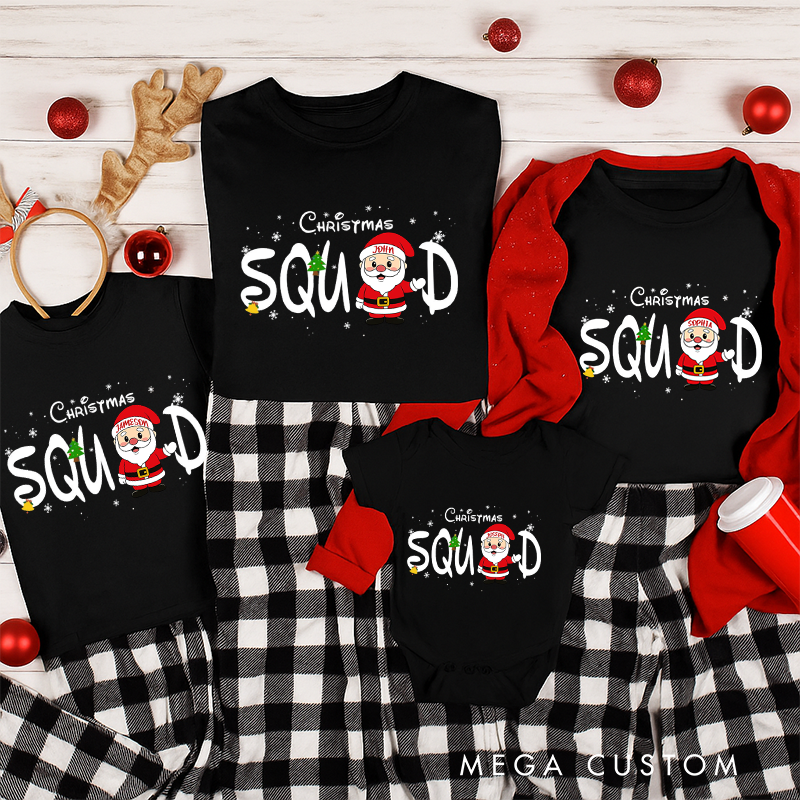 Personalized Family Matching Christmas Squad Shirts Family Christmas Shirts Very Merry Christmas Party