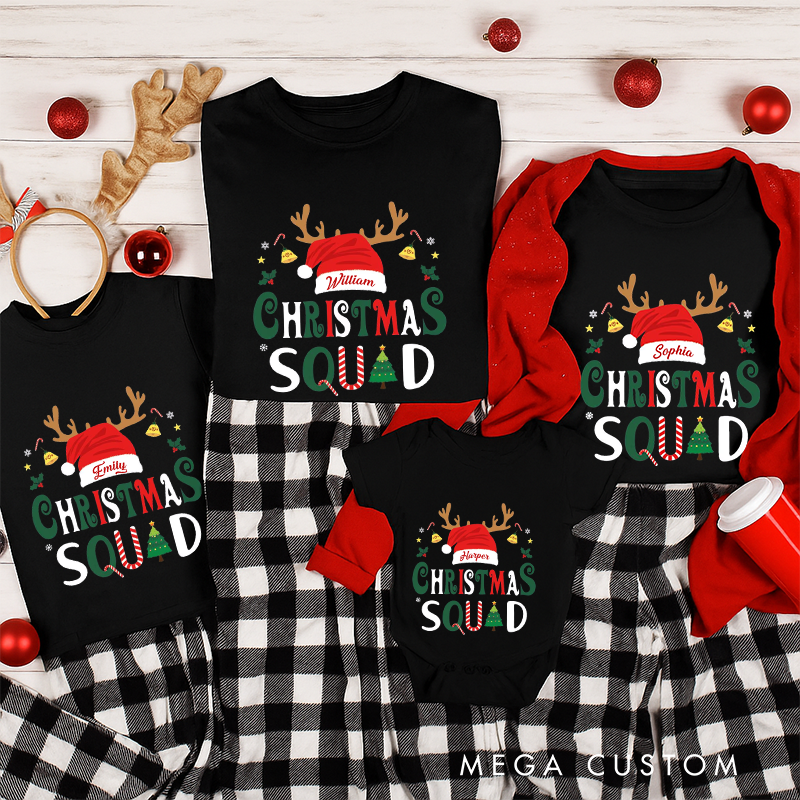 Personalized Family Matching Christmas Squad Shirt Christmas Family Tee and Gift