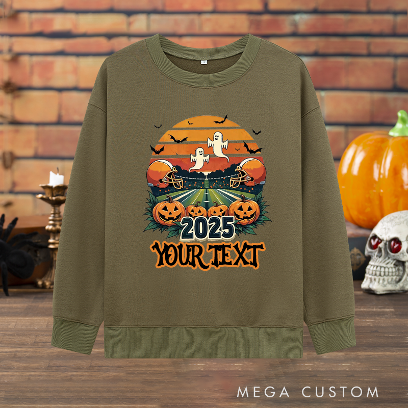 Personalized Halloween American Football Sweatshirt with Custom Your Text and Year for a Unique Touch