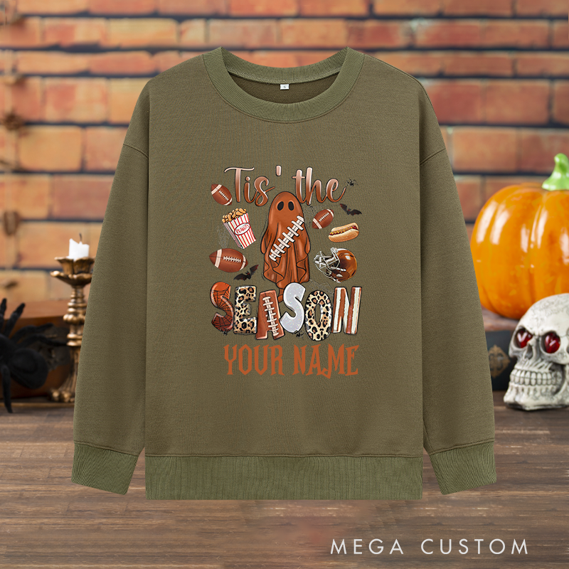 Personalized ''Tis the Season'' American Football Sweatshirt with Custom Your Name for a Festive Touch