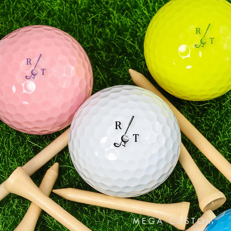 Personalized Golf Ball Stamp with Custom Initials and Crest Design  