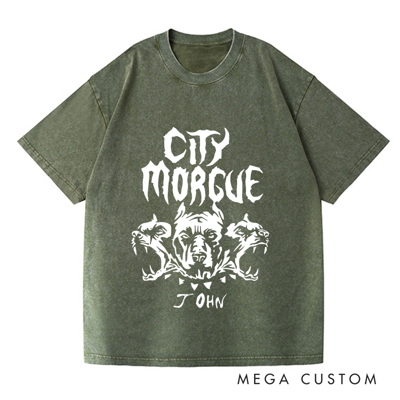 Personalized Washed T-Shirts Fierce and Edgy Artistic Skull and Beast T-Shirt