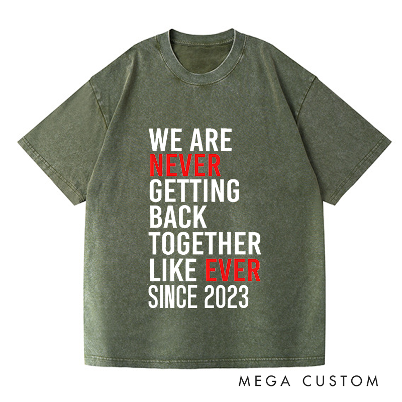 Personalized Washed T-Shirts We Are Never Ever Getting Back Together like Ever Since 2023 T-Shirt