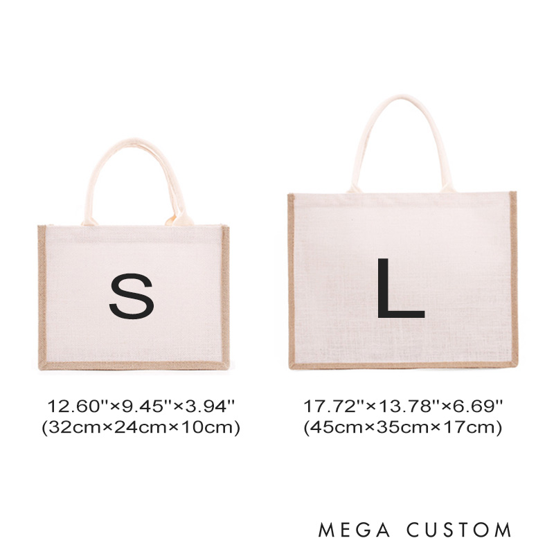 Personalized Toile De Jouy Birth Flower Bible Chapter Name Large Capacity Jute Tote Bag Baptism Birthday Christmas Gift for Women Christians