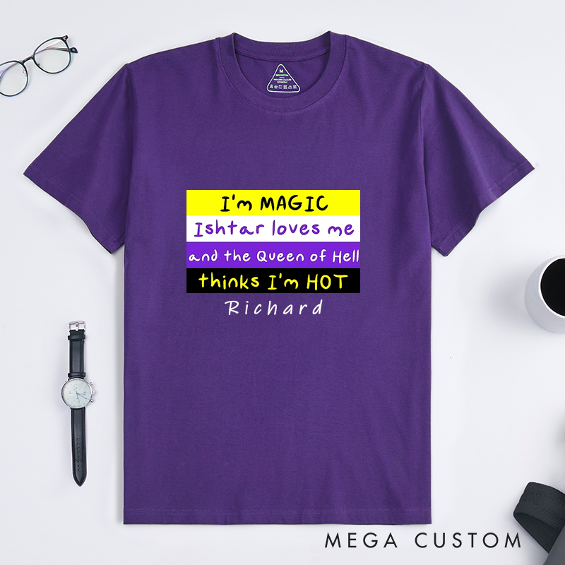 Personalized Magic Queen of Hell T-Shirts Graphic Tee Unique Hot Gift for Men and Women Funny Classic Unisex Top Birthday Present