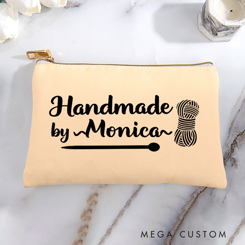 Personalized Handmade by Cosmetic and Toiletry Storage for Knitting Lover Makeup Bag Gift for Yarn Lovers