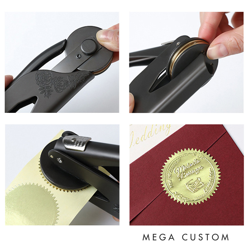 Personalized Religion Faith Luke 1:37 Book Embosser Hand Held Embosser Embossing Stamp with Name Inspirational Gift for Bookworm Christian