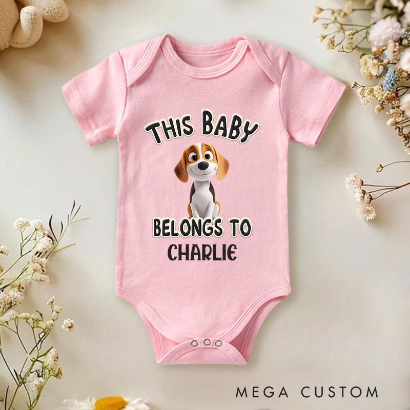 Personalized This Cutest Baby Belongs to Dog Baby Bodysuit Pet Lover Gifts