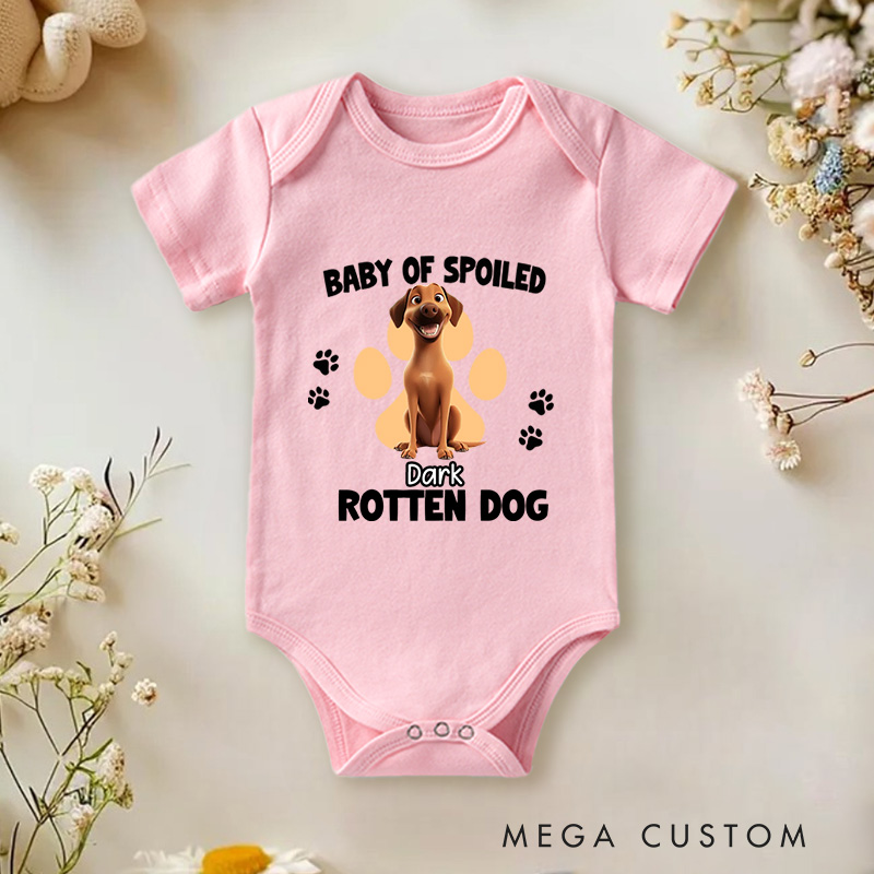Personalized Baby of Spoiled Rotten Dogs Bodysuit Baby Shower Gift