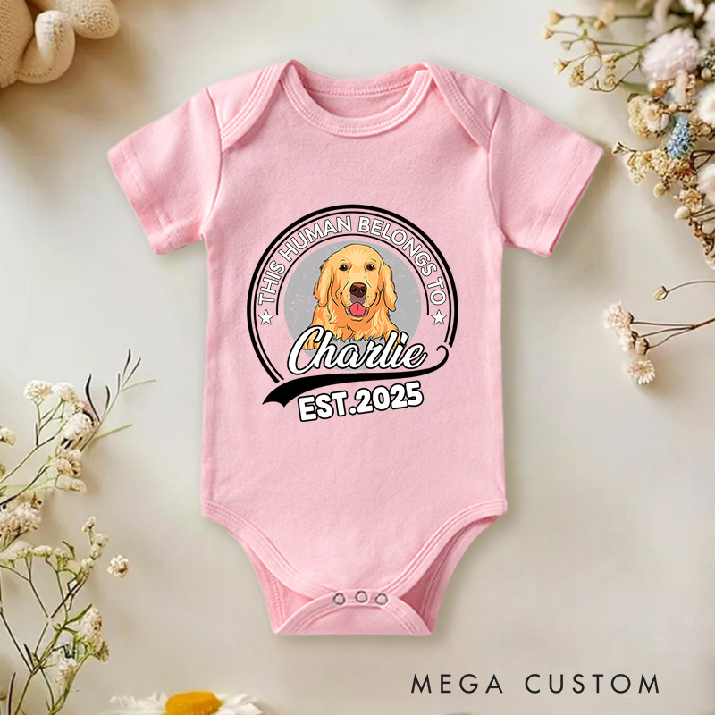 Personalized Human Belongs To Dog Bodysuit Pet Lover Gifts