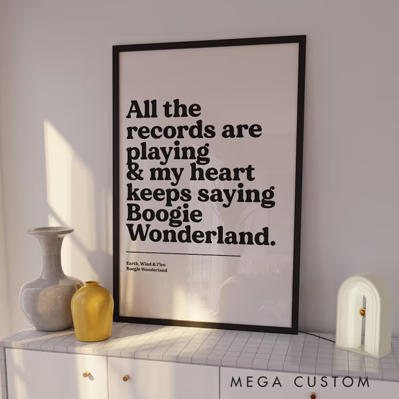 Personalized Song Lyric Print Without Frame Music Poster Wall Art Typographic