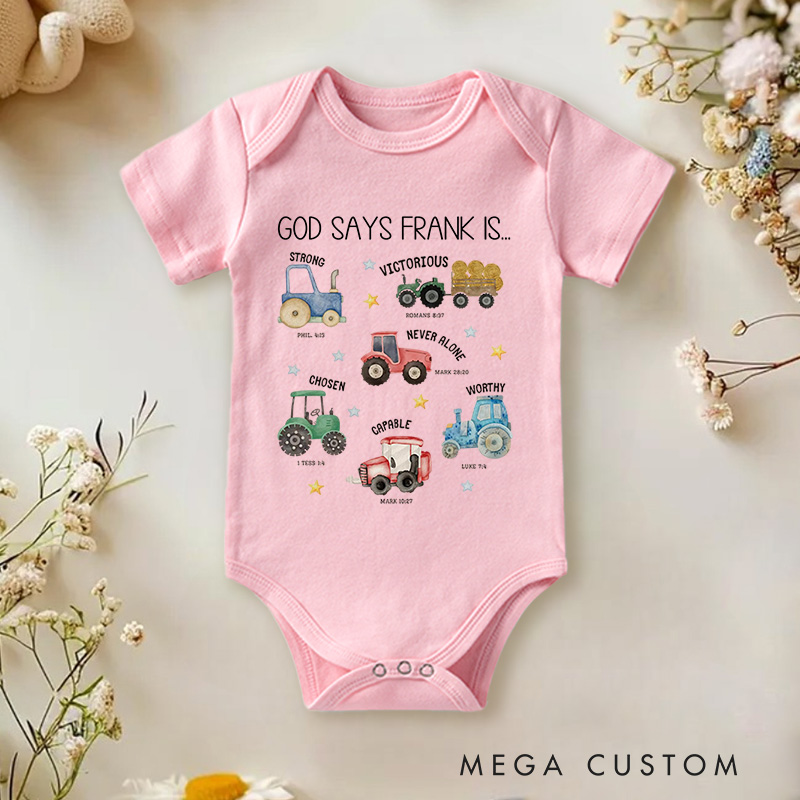 Personalized God Says I'm Baby Onesie Religious Baby Gift