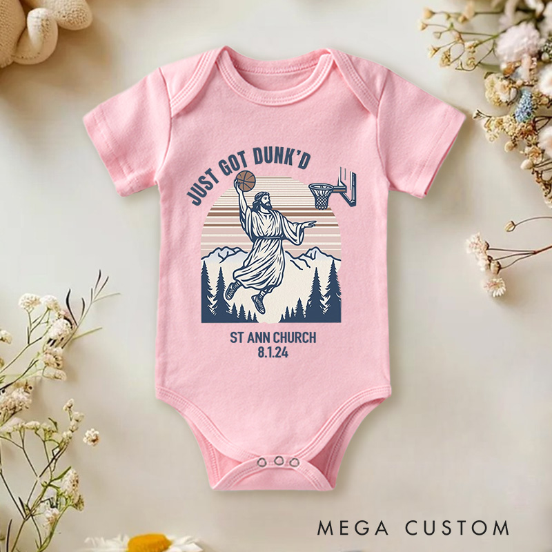 Personalized Just Got Dunk'd Baptism Baby Onesie Baby Keepsake Gift