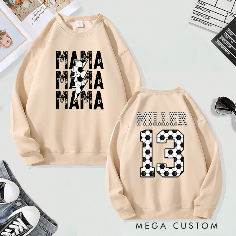 [Copy]Personalized "Mama" Football Sweatshirt with Custom Names and Numbers Design