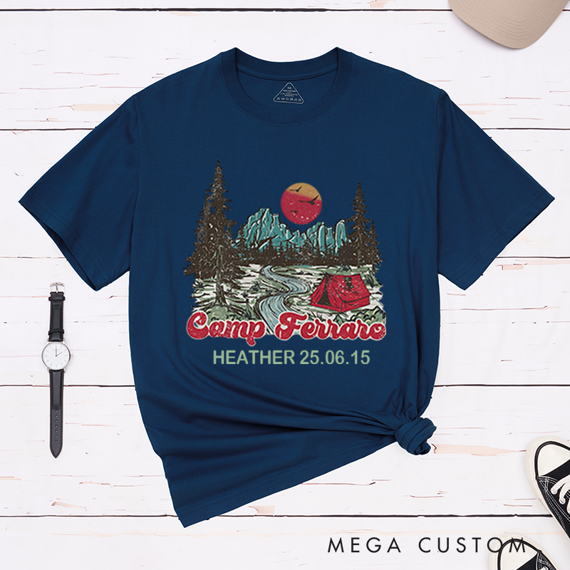 Personalized Vintage Camp Shirts T-Shirt Wild in The Woods Tees Gift for Outdoors Travel Lover