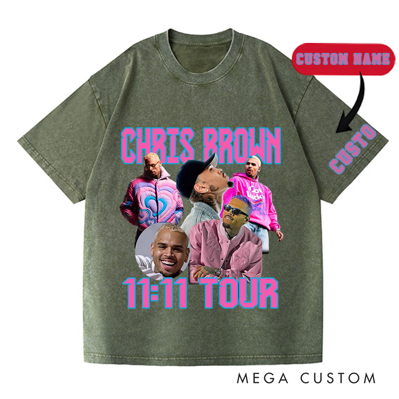 Personalized Hip Hop Music Tour Washed T-Shirts Concert Shirt Gift for Fans Country Music Music Lover