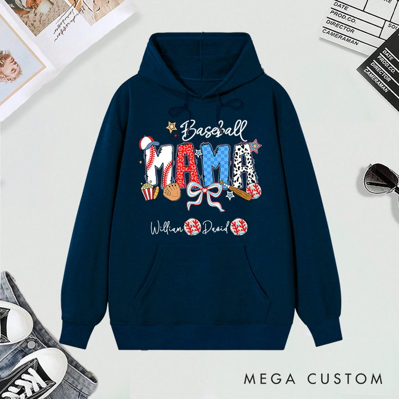 Personalized Baseball Hoodies with Custom Name and Design for Mom Nana and More