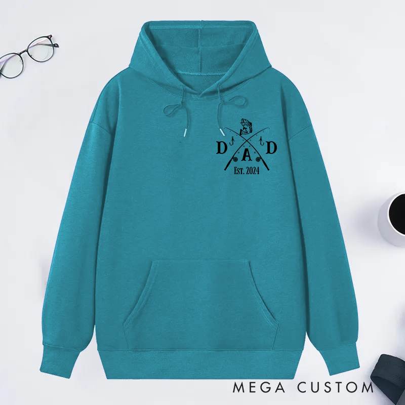 Personalized Fishing Hoodie for Dad Bass Fishing Dad Gift Fathers Day Gift Dad Fisherman Gift Dad Birthday Gift Papa Grandpa Gift Perfect Gift for Fishing Lover