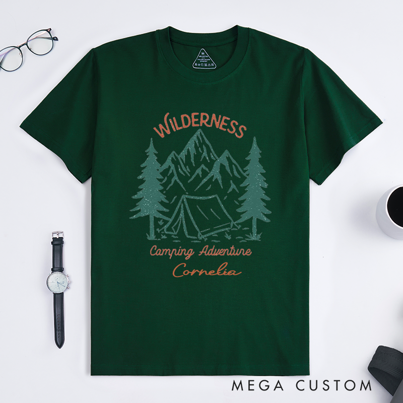 Personalized Wilderness Camping Adventure T-Shirt Into the Great Outdoors Shirt Gift for Travel Hiking Lovers 