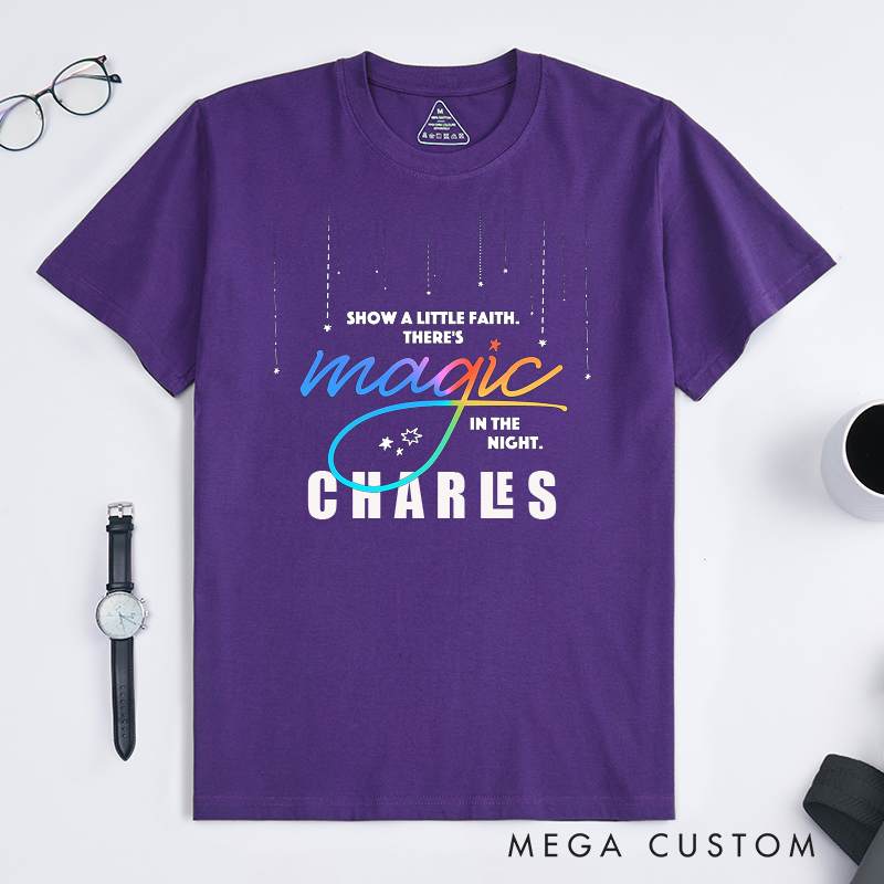 Personalized Magic Night Quote Classic T-Shirts Custom Faith Inspirational Gifts for Men Women Unique Positive Message Graphic Tee