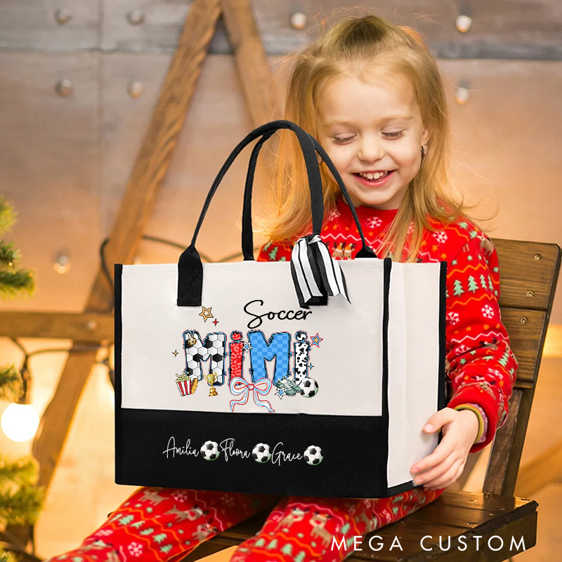 Personalized Softball Tote Bag with Custom Name and Design for Mom Nana and More