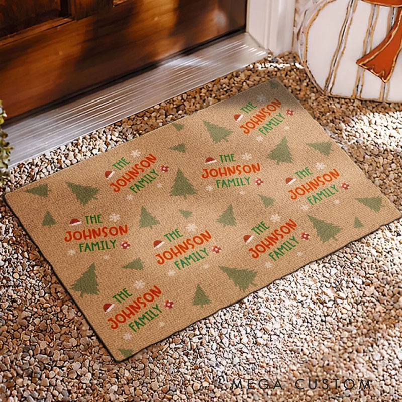 Personalized DoorMat Family Makes The Season Bright Family Personalized Custom Home Decor Decorative Mat Christmas Gift For Family Members