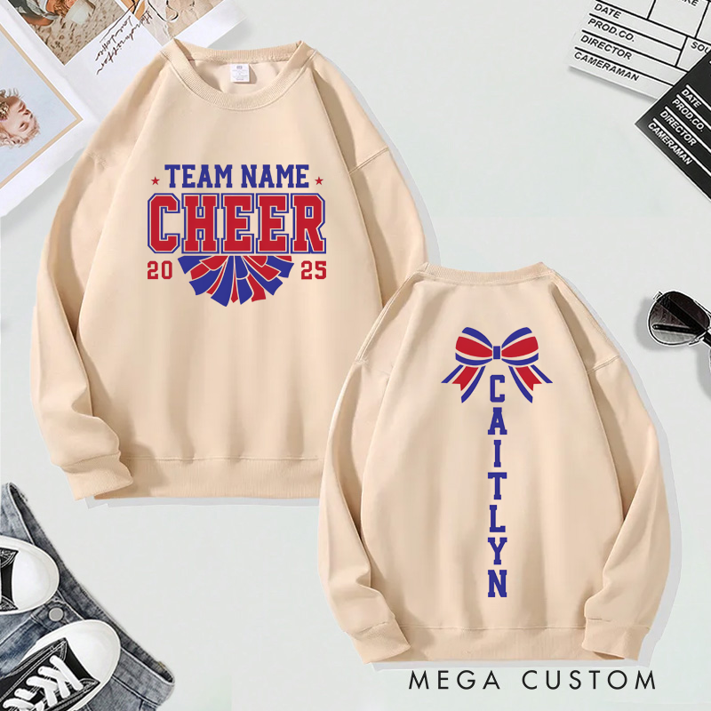Personalized Cheerleading Sweatshirt Custom Team Name, Year, and Name Design