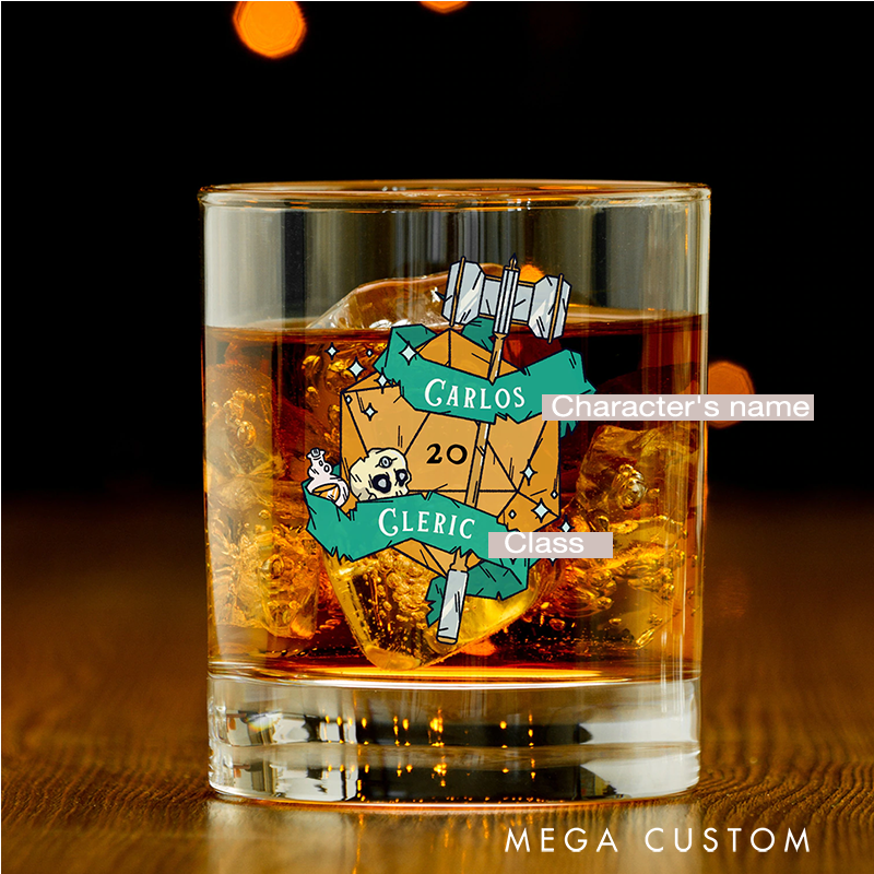 Personalized Rpg Character Whiskey Glasses Custom Game Lover Whiskey Glass Geek Nerd Game Enthusiasts Gifts