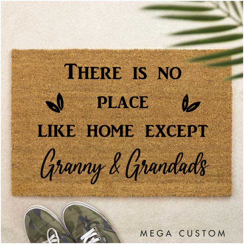 Personalized There Is No Place Like Home Doormat Housewarming Gift Durable Welcome Mat for New Home Indoor Outdoor Door Mat Family Home Decor Rug