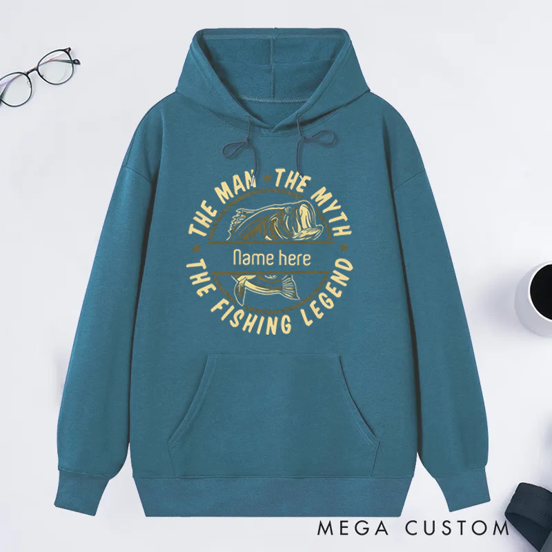 Personalized Fishing Hoodie The Fishing Legend Design Soft and Warm Sweatshirt for Fishing Enthusiasts Great Gift Idea
