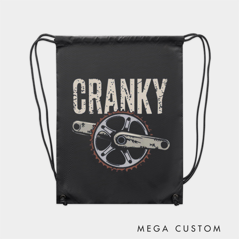 Personalized Cranky Bicycle Lover Drawstring Bag Funny Cycling Sports Backpack Bags Gift for Cycling Lovers Cyclists
