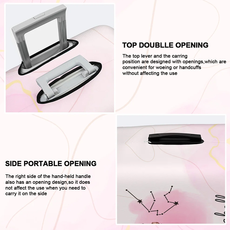 Personalized A Girl Who Really Loved Traveling Birth Flower Constellation Luggage Cover Fits 18-32 Inches Suitcase Birthday Gift for Her