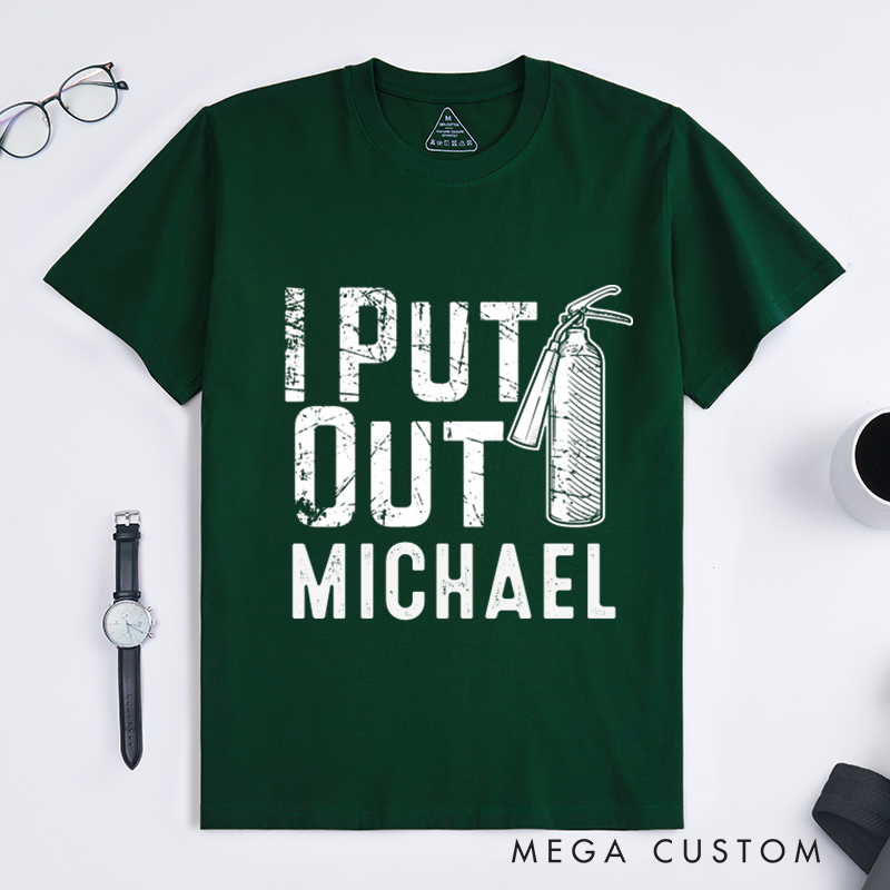 Personalized Firefighter T-Shirts Custom Funny Firefighter Design T-Shirt Firefighter Dad Gift