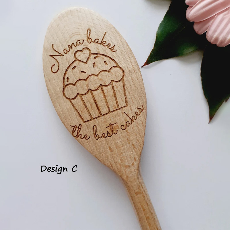 Personalized the Best Cakes Spoon with Name Wooden Baking Spoon for Baking Lover Baker Mom Grandma Baking Lover Gift