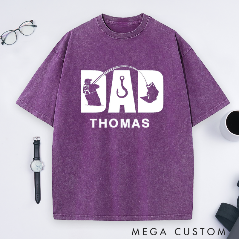  Personalized Fishing Dad T-Shirt Fisherman T-Shirt Comfortable Gift for Fisherman Dads Perfect for Father’s Day or Birthday