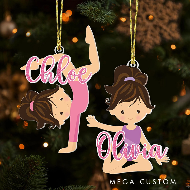 Personalized Cute Cartoon Gymnastic Girl Christmas Acrylic Ornament Dance Lovers Christmas Gift Dancer Xmas Gift Christmas Decor