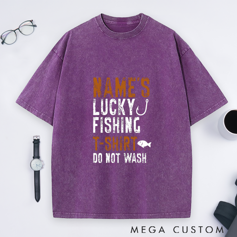 Personalized Lucky Fishing T-Shirt Do Not Wash T-Shirt Christmas Gift Custom Name Sweatshirt Funny Gift for Anglers Custom Fishing Apparel