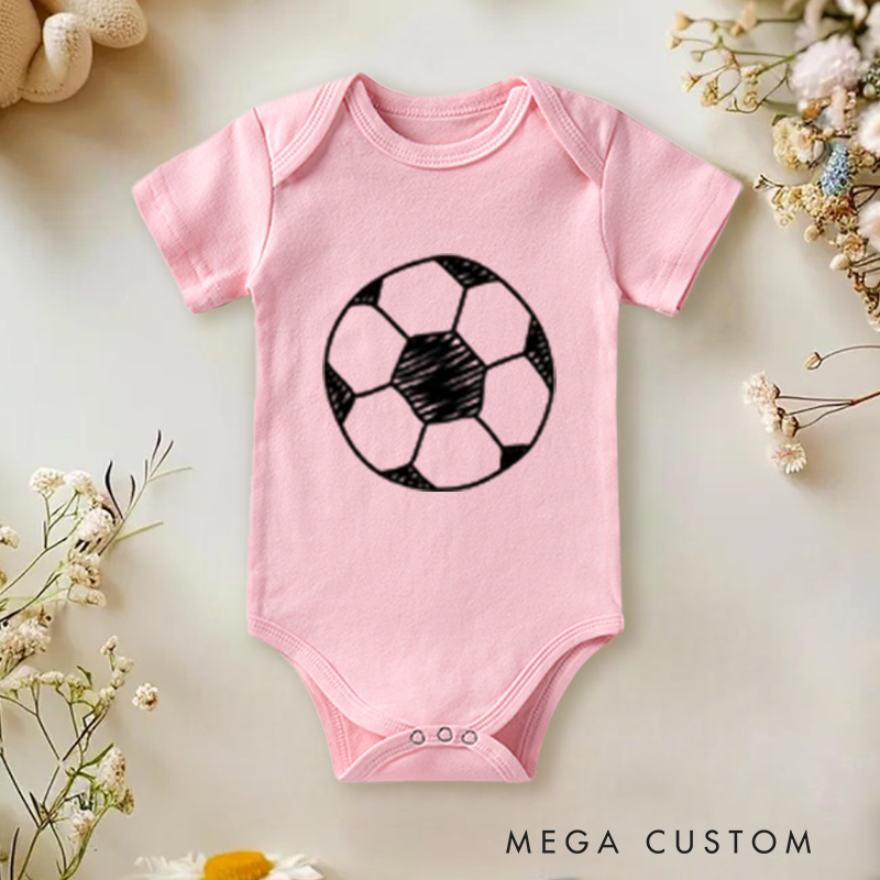 Personalized Baby Soccer Bodysuit with Baby's Name and Number Design for Newborns and Toddlers Special Sports Inspired Gift