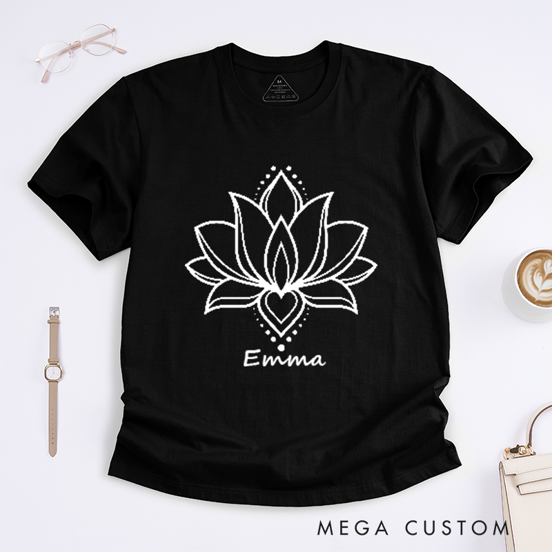Personalized Namaste T-Shirt Lotus Flower T-Shirt Yoga T-Shirt Meditation T-Shirt Yoga Gift T-Shirt Zen T-Shirt Mandala Tee